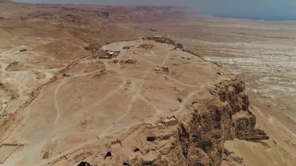 Aerial View Masada Ruins — Stock video