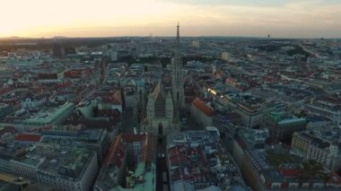 Aerial view of St. Stephen's Cathedral (Stephansdom) and its surroundings in Vienna, Austria