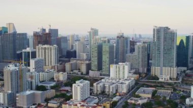 Aerial shot with a skyscrapers in Miami