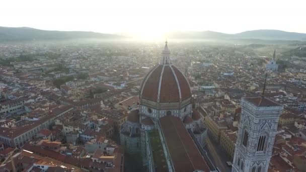 Aerial View Florence Cathedral Its Surroundings Royaltyfri Stockfilm