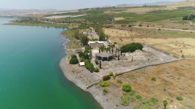 Aerial view of Capernaum near the Sea of Galilee