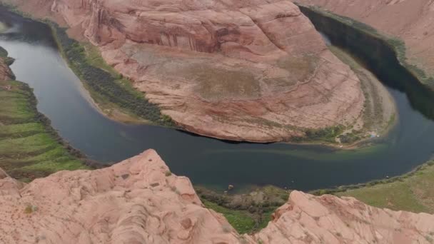 Aerial View Colorado River Horseshoe Bend — Stockvideo