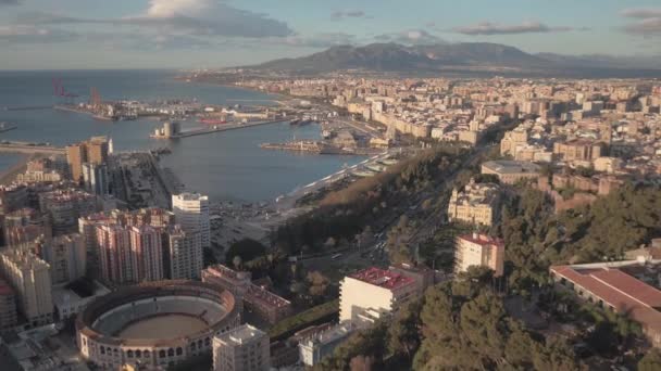 Aerial View Malaga City — Stockvideo