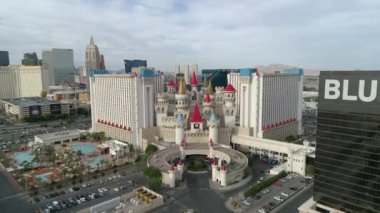 Aerial view of the Excalibur Hotel and Casino in Las Vegas