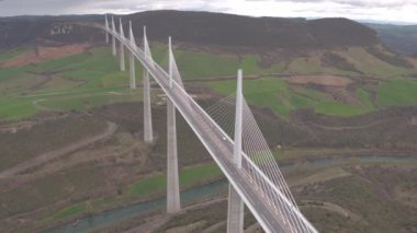 Aerial view of the Millau Viaduct, France