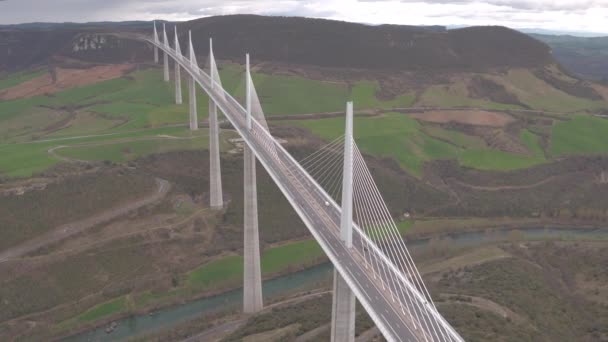 Aerial View Millau Viaduct France — Stockvideo