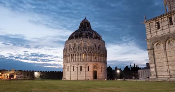 Evening Night Timelapse Baptistery John — Stok Video