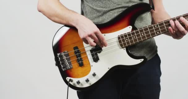 Hands Man Playing Electric Guitar — Wideo stockowe