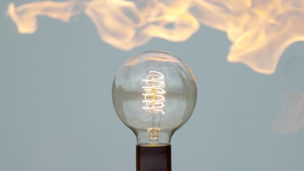 Incandescent Light Bulb Flames Ultra Slow Motion — Vídeos de Stock