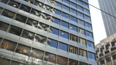 Low angle view of modern buildings in San Francisco, United States.