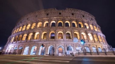 Night time lapse of the Colosseum in Rome