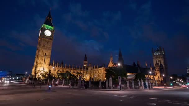 Night Timelapse Palace Westminster London — Vídeos de Stock