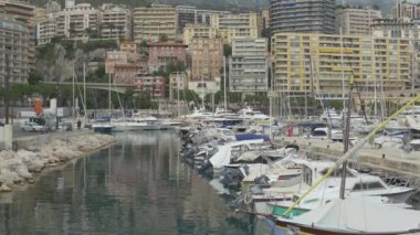 Tilt up of the Port Hercules and La Condamine district, Monaco