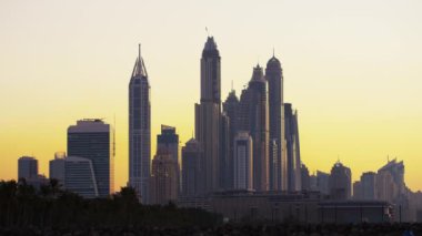 Skyscrapers skyline in the evening, Dubai