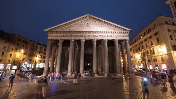Time Lapse People Walking Pantheon Rome — Stock video