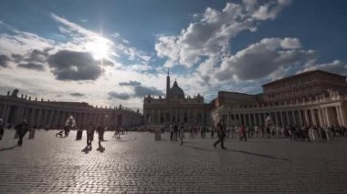Timelapse of people walking in front of Basilica di San Pietro in Rome
