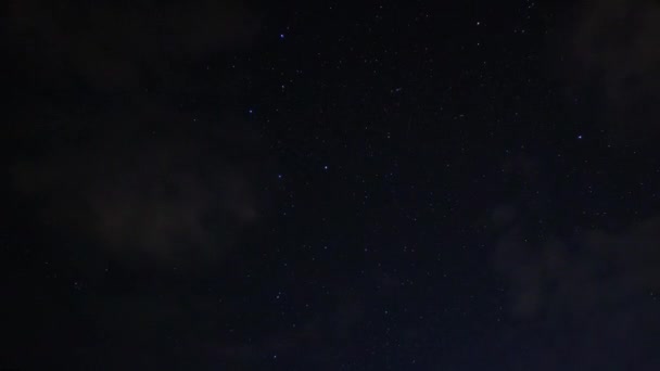 Starry Sky Timelapse Constellations Clouds Fly Multi Colored Stars Night — Stockvideo