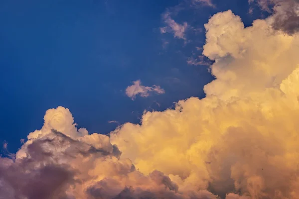 Cumulus Multicolored Clouds Blue Sky Free Space Text — Foto Stock