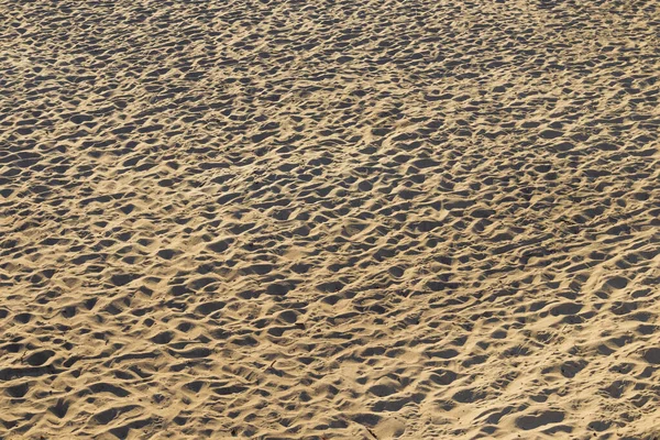 Spiaggia Vuota Impronte Sulla Sabbia Sera — Foto Stock