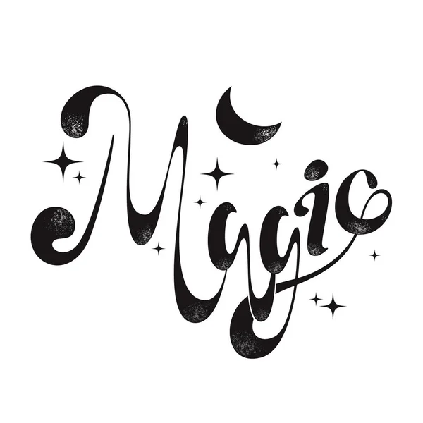 Lettrage Magie Illustration Vectorielle Calligraphie Impression — Image vectorielle