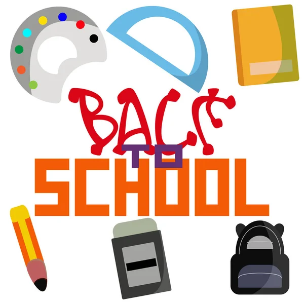 Illustrator Vector Graphic Icon Set Back School Nice Your Banner — ストックベクタ