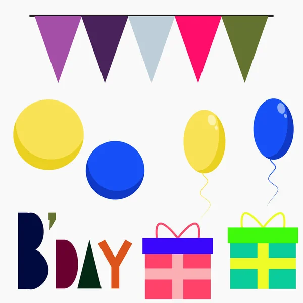 Illustrator Vector Graphic Icon Set Birthday Good Your Celebrate — Vetor de Stock