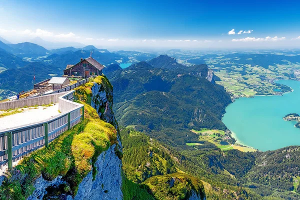 Avusturya Nın Salzburg Eyaletinde Wolfgangsee Gölü Kıyılarındaki Schafberg Zirvesi Avusturya — Stok fotoğraf