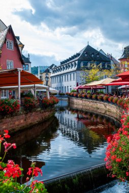 River Leuk at the old city of Saarburg in the Trier-Saarburg district in the state of Rhineland-Palatinate in Germany