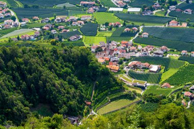 Village of Algund (Lagundo) in South Tyrol in northern Italy with old church