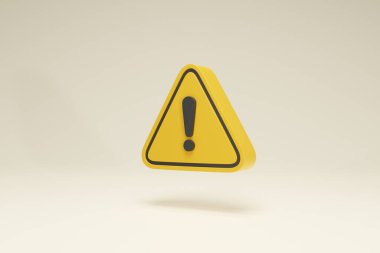 Arkaplan Görünümünde 3B Hazırlama Uyarısı ve Trafik Simgesi Sembolleri Sarı Üçgen