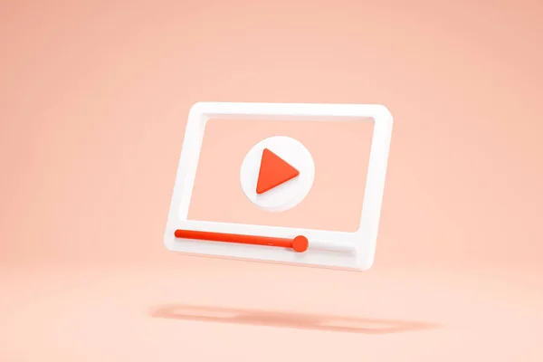 Rendering Video Player Icon Symbols Isolated Social Media Interface Transparent — Stock Photo, Image