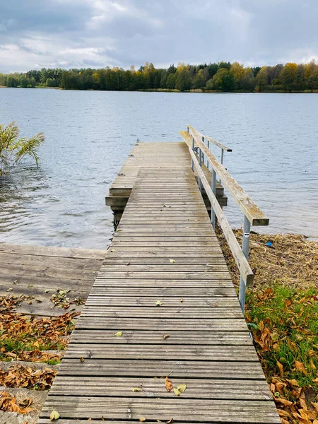 Jetée Bois Dans Lac — Photo