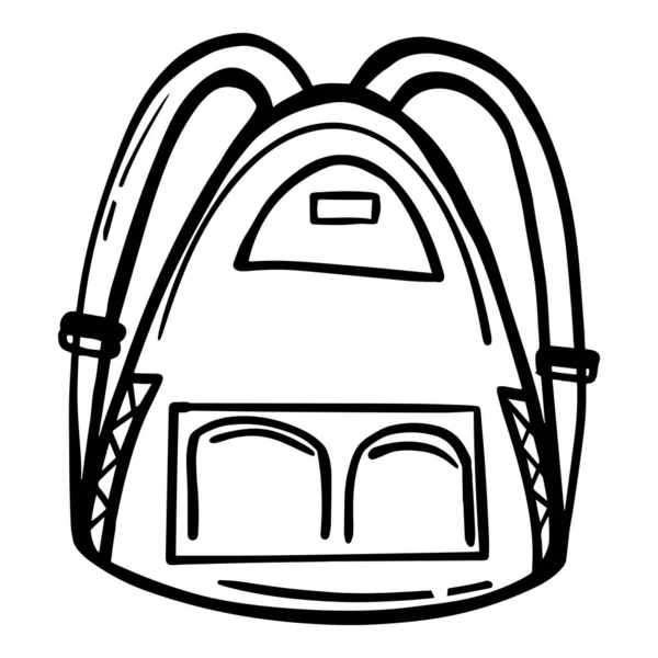Line Drawing Backpack Icon Vector Outline Illustration White Background — Image vectorielle