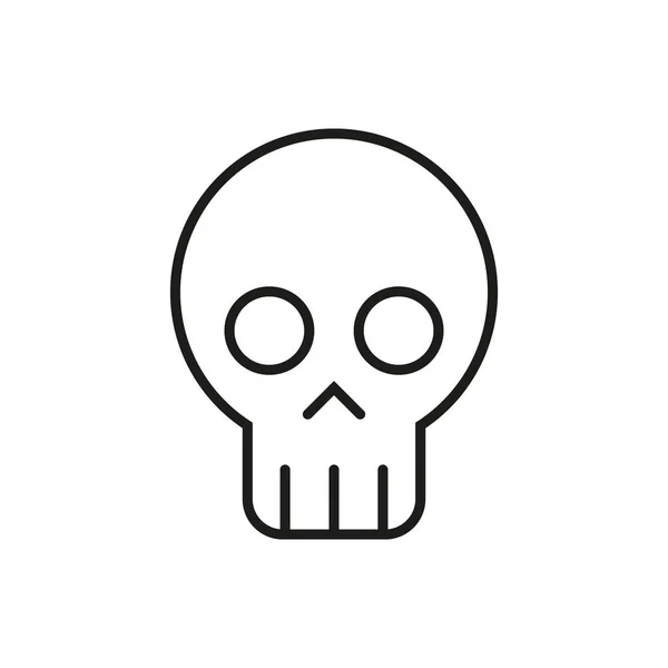 Skeleton Head Pictogram Skull Icon Editable Stroke — Stockvector