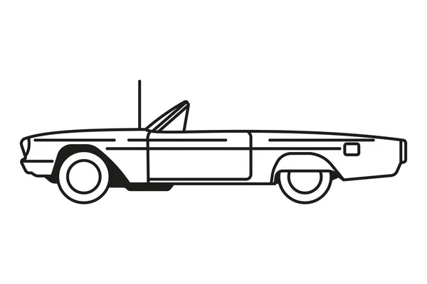 Convertible Vintage Car Icon Editable Stroke — Stock vektor