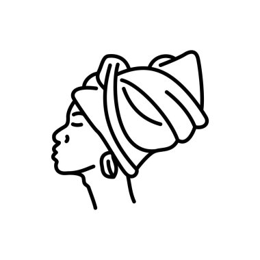 Afro-Amerikan kadın ikonu - düzenlenebilir felç