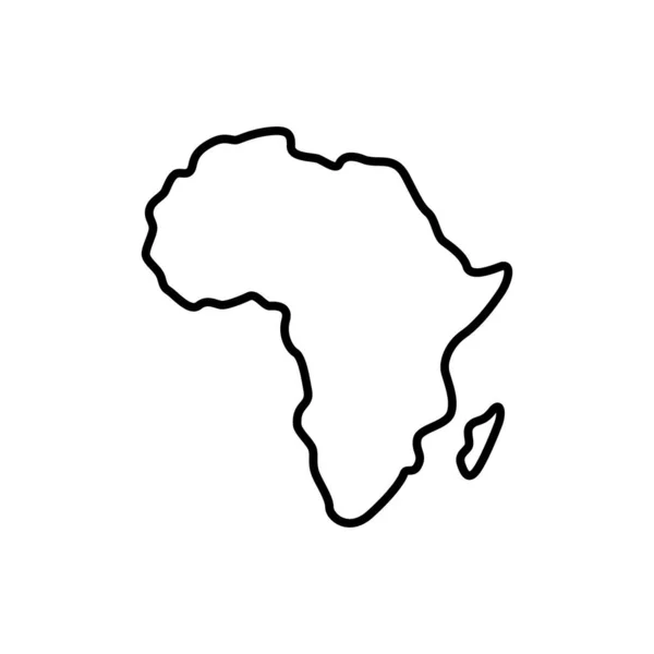 African Continent Icon Editable Stroke — Image vectorielle