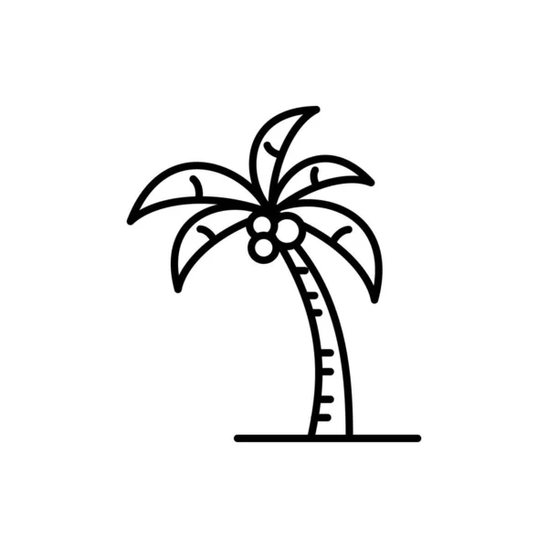 Palm Tree Icon Editable Stroke — Stock Vector