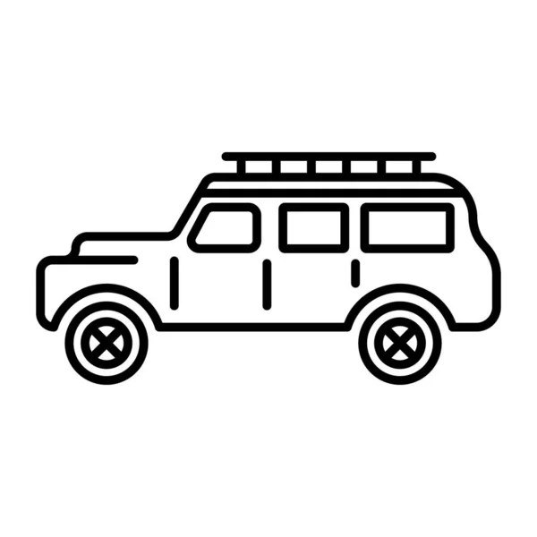 Safari Jeep Ikon Szerkeszthető Stroke — Stock Vector