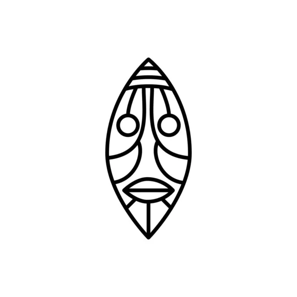 Aztec Mask Icon Editable Stroke — Stok Vektör