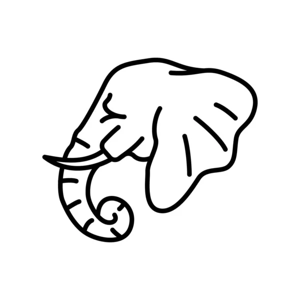 Elephant Icon Editable Stroke — 스톡 벡터