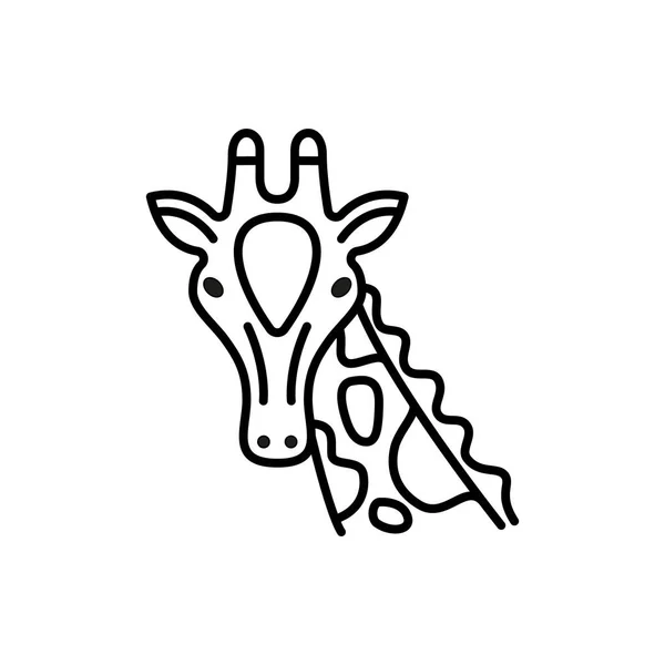Giraffe Head Icon Editable Stroke — Stockvektor