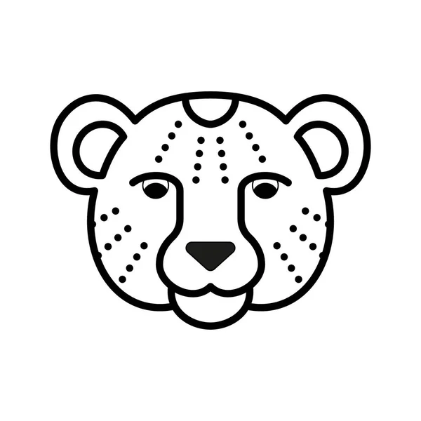 Cheetah Head Icon Editable Stroke — Stockvektor