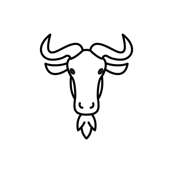 Bizon Head Icon Editable Stroke — Stockvektor