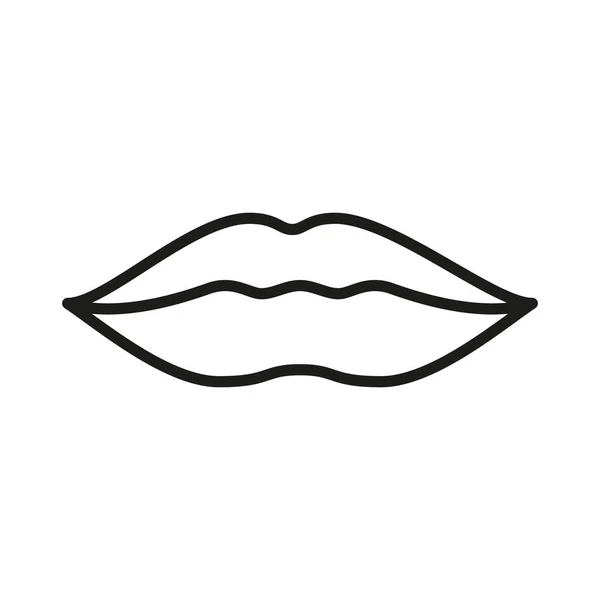 Lips Icon Editable Stroke — Stock Vector