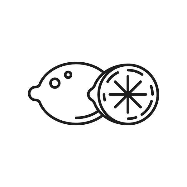 Lemon Half Icon Editable Stroke — Vector de stock