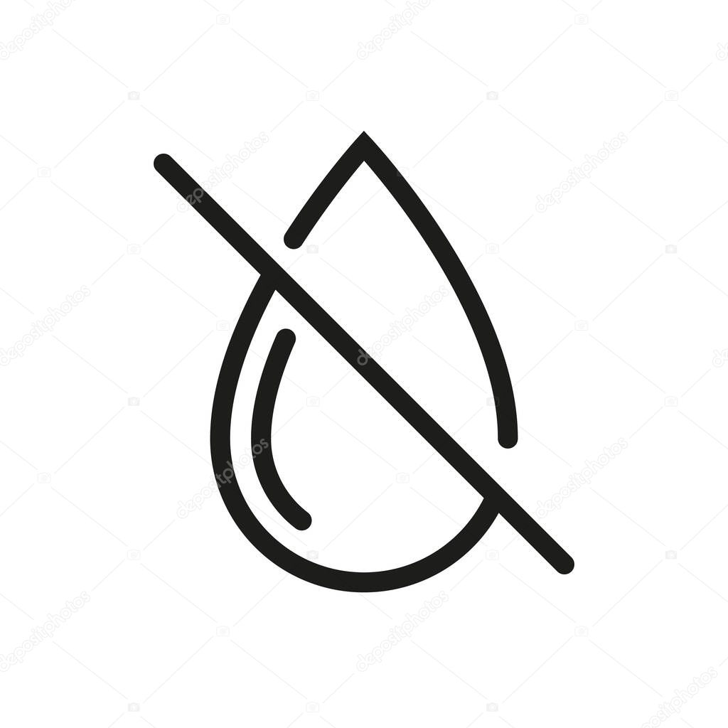 No water icon - editable stroke
