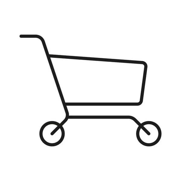 Shopping Cart Icon Editable Stroke — Stock Vector