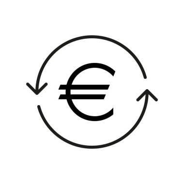 Cashback Euro simgesi - düzenlenebilir vuruş