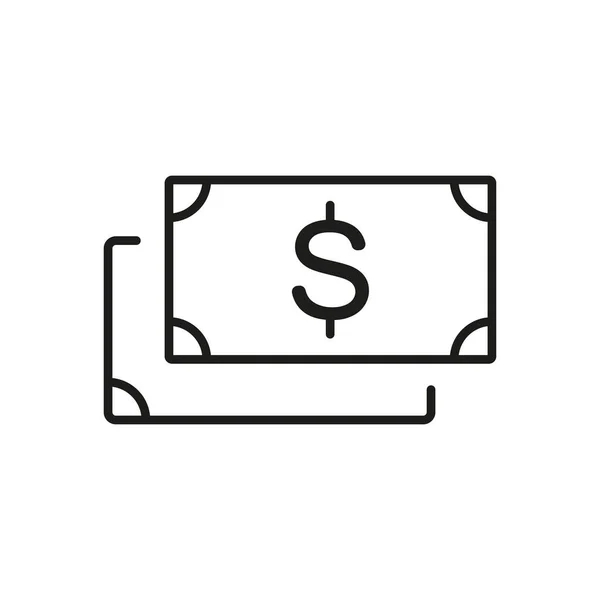 Dollar Bills Stack Icon Editable Stroke — Image vectorielle